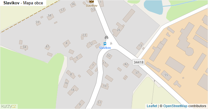 Slavíkov - mapa obce