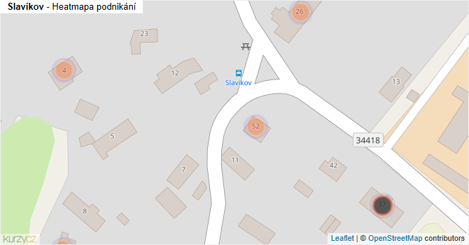 Slavíkov - mapa podnikání