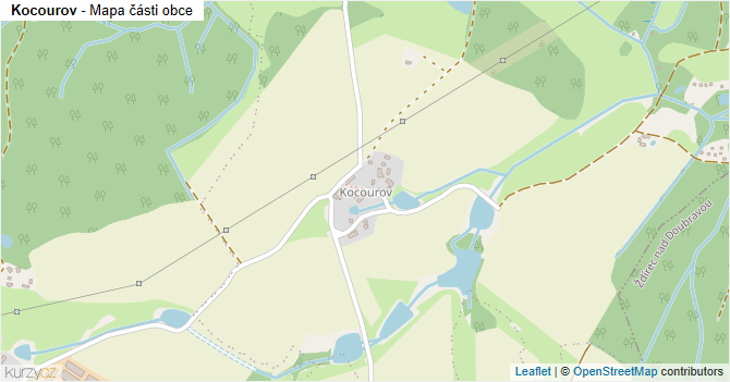 Kocourov - mapa části obce