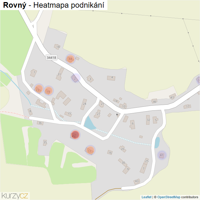 Mapa Rovný - Firmy v části obce.
