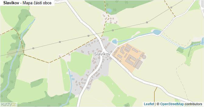 Slavíkov - mapa části obce