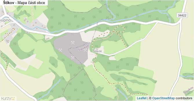 Štikov - mapa části obce