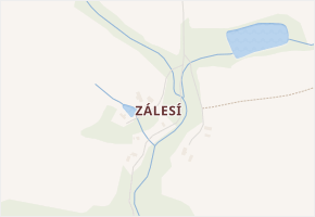 Zálesí v obci Slavíkov - mapa části obce