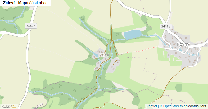 Zálesí - mapa části obce