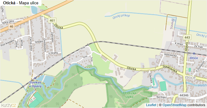 Otická - mapa ulice