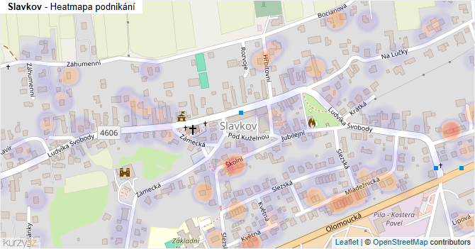 Slavkov - mapa podnikání
