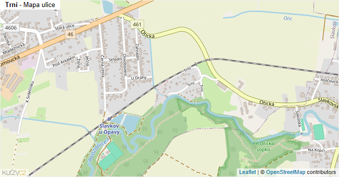 Trní - mapa ulice