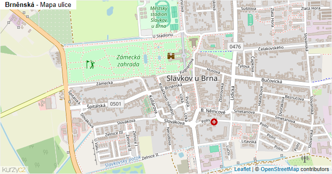 Brněnská - mapa ulice