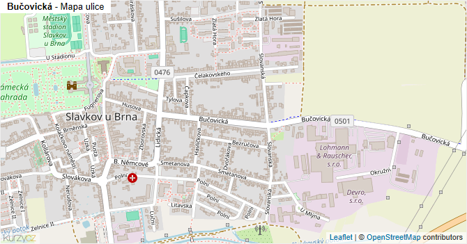 Bučovická - mapa ulice