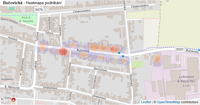 Bučovická - mapa podnikání