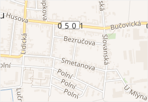 Dvořákova v obci Slavkov u Brna - mapa ulice