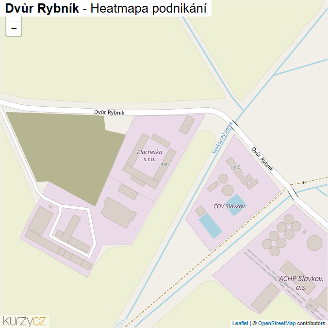 Mapa Dvůr Rybník - Firmy v ulici.