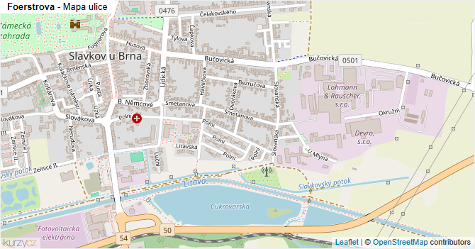 Foerstrova - mapa ulice