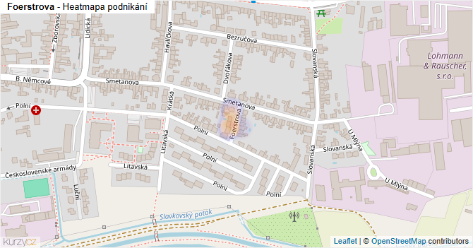 Foerstrova - mapa podnikání
