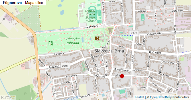Fügnerova - mapa ulice