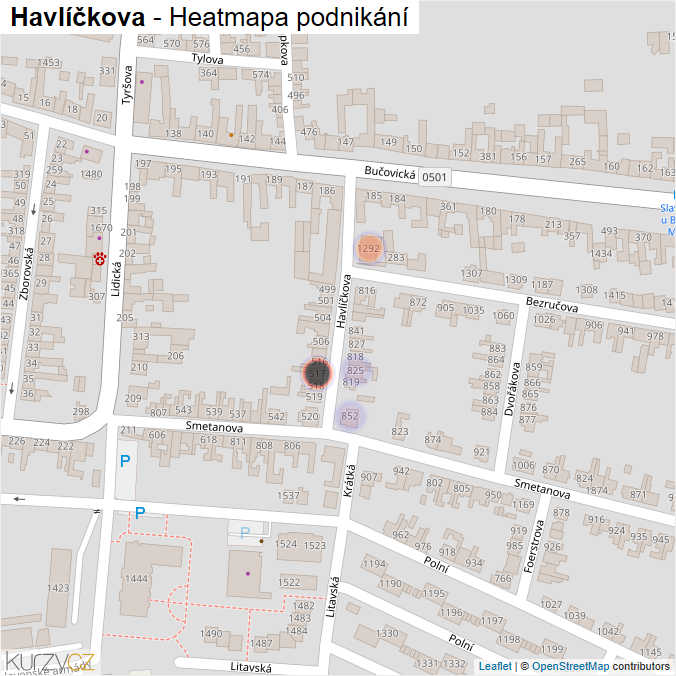 Mapa Havlíčkova - Firmy v ulici.