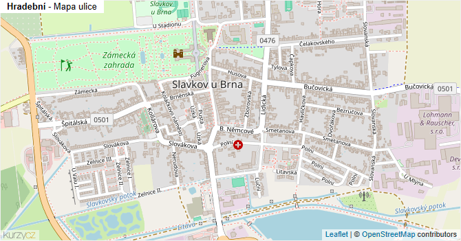 Hradební - mapa ulice