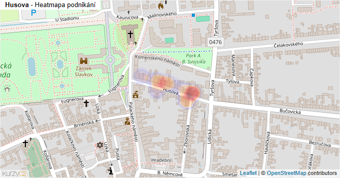 Husova - mapa podnikání