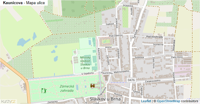Kaunicova - mapa ulice