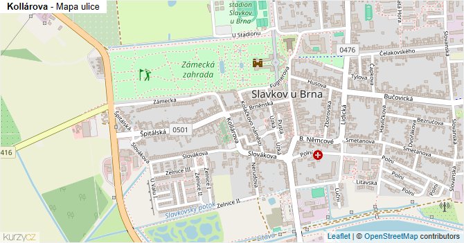 Kollárova - mapa ulice