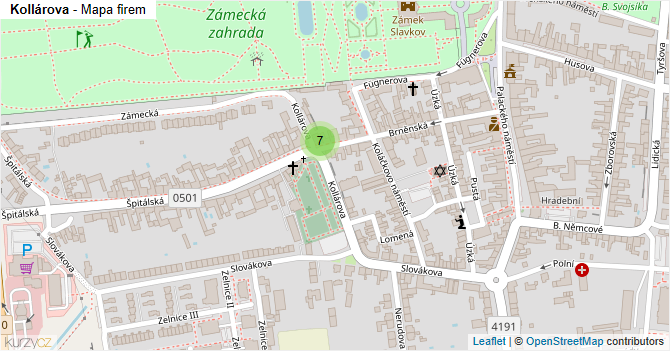 Kollárova - mapa firem