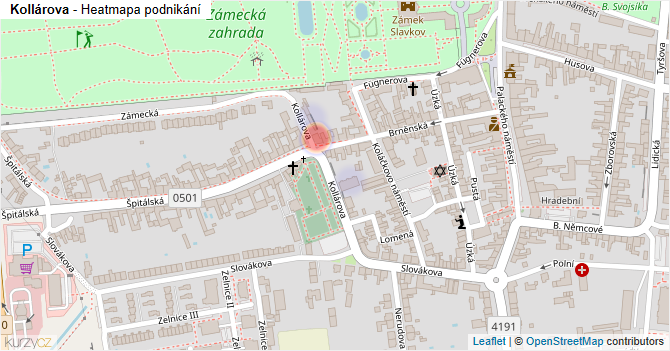 Kollárova - mapa podnikání
