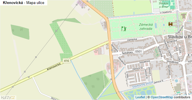 Křenovická - mapa ulice