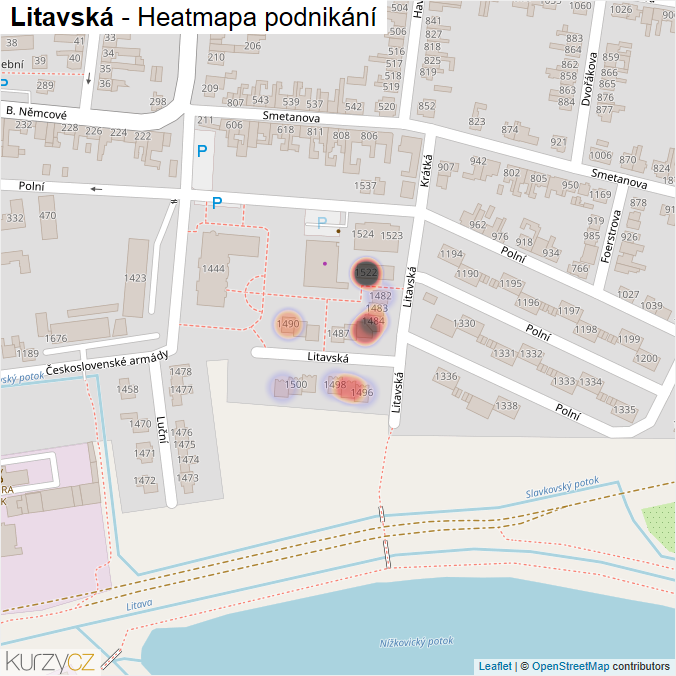 Mapa Litavská - Firmy v ulici.
