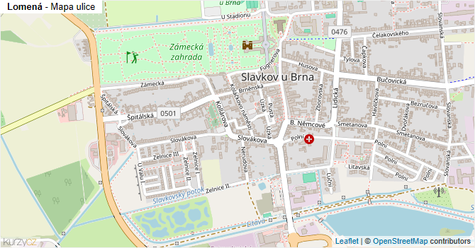 Lomená - mapa ulice