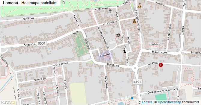 Lomená - mapa podnikání