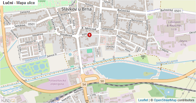 Luční - mapa ulice