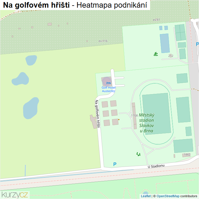 Mapa Na golfovém hřišti - Firmy v ulici.