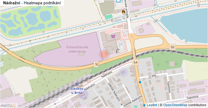 Nádražní - mapa podnikání