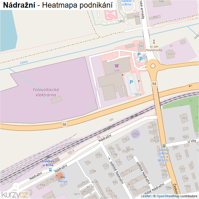Mapa Nádražní - Firmy v ulici.