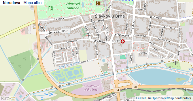 Nerudova - mapa ulice