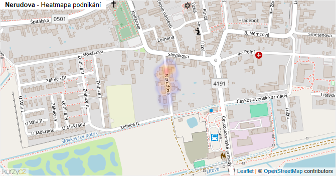 Nerudova - mapa podnikání