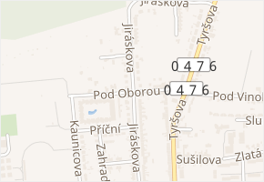 Pod Oborou v obci Slavkov u Brna - mapa ulice