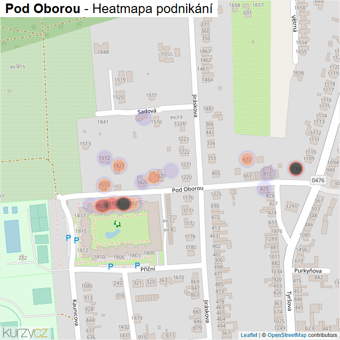 Mapa Pod Oborou - Firmy v ulici.