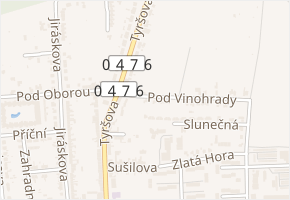 Pod Vinohrady v obci Slavkov u Brna - mapa ulice