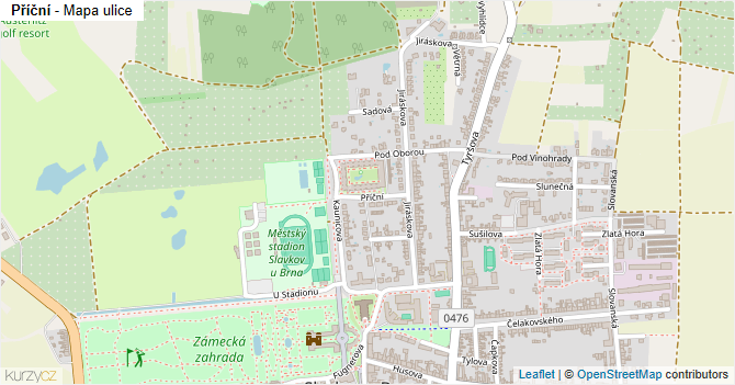 Příční - mapa ulice