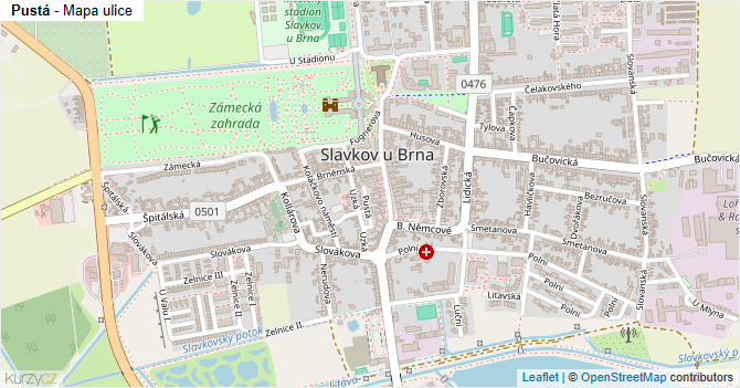 Pustá - mapa ulice