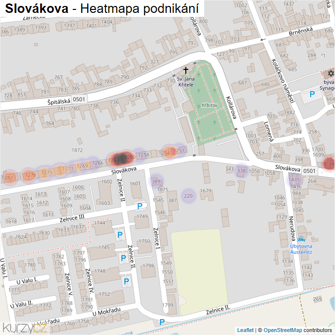Mapa Slovákova - Firmy v ulici.