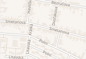 Smetanova v obci Slavkov u Brna - mapa ulice