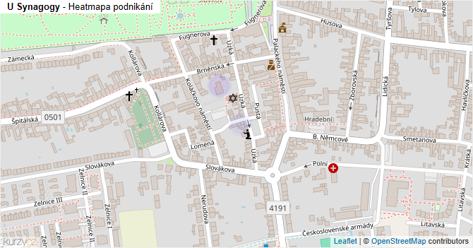 U Synagogy - mapa podnikání