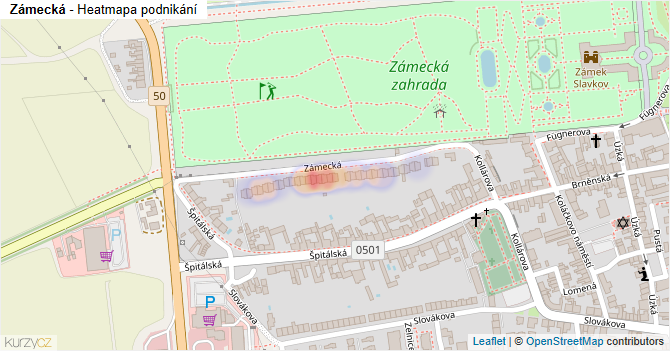 Zámecká - mapa podnikání