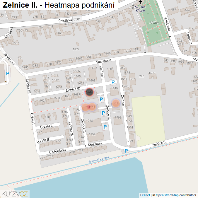 Mapa Zelnice II. - Firmy v ulici.