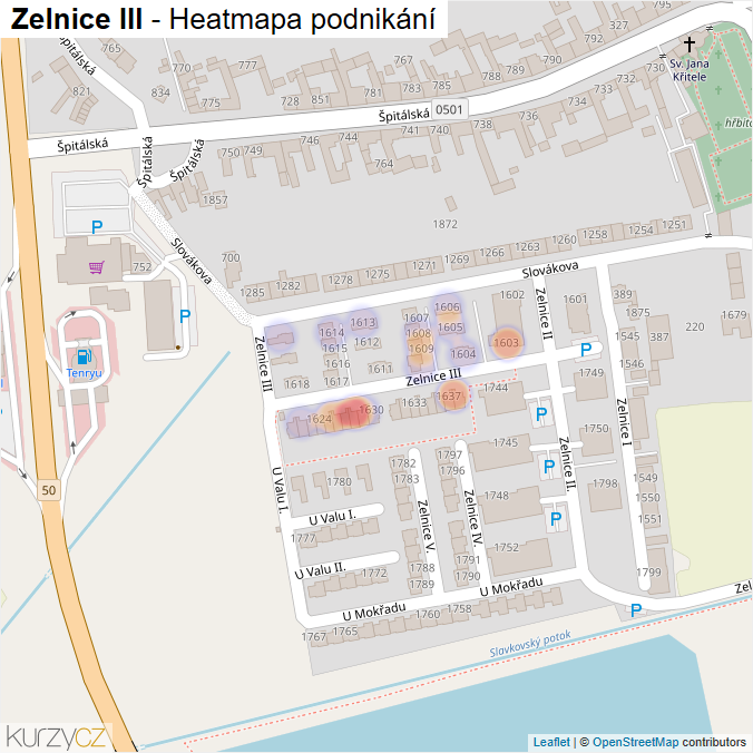 Mapa Zelnice III - Firmy v ulici.