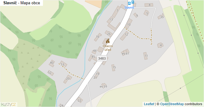 Slavníč - mapa obce