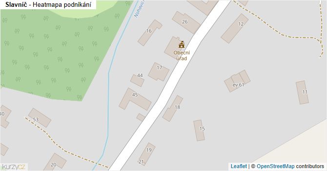 Slavníč - mapa podnikání