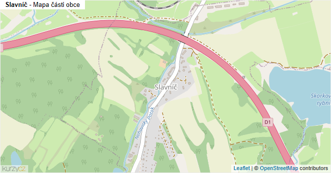 Slavníč - mapa části obce